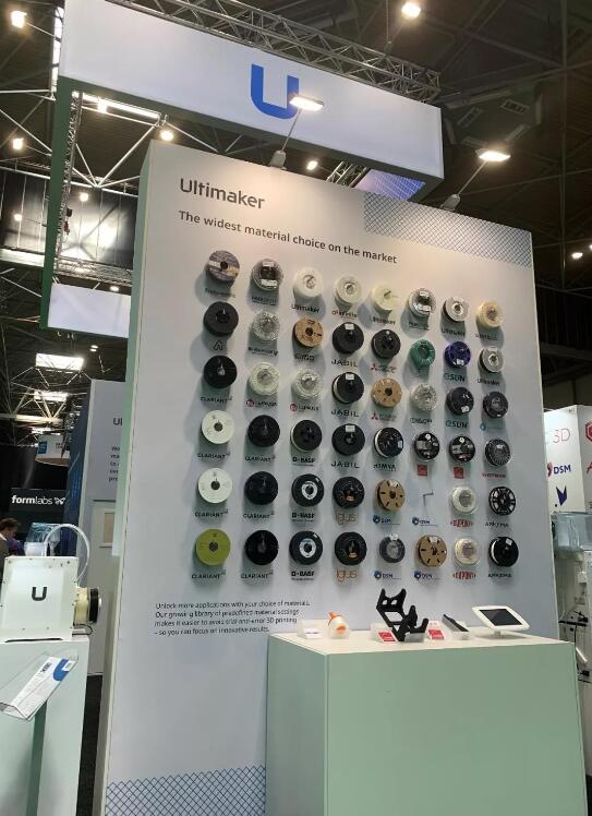 Ultimaker展示的材料墙